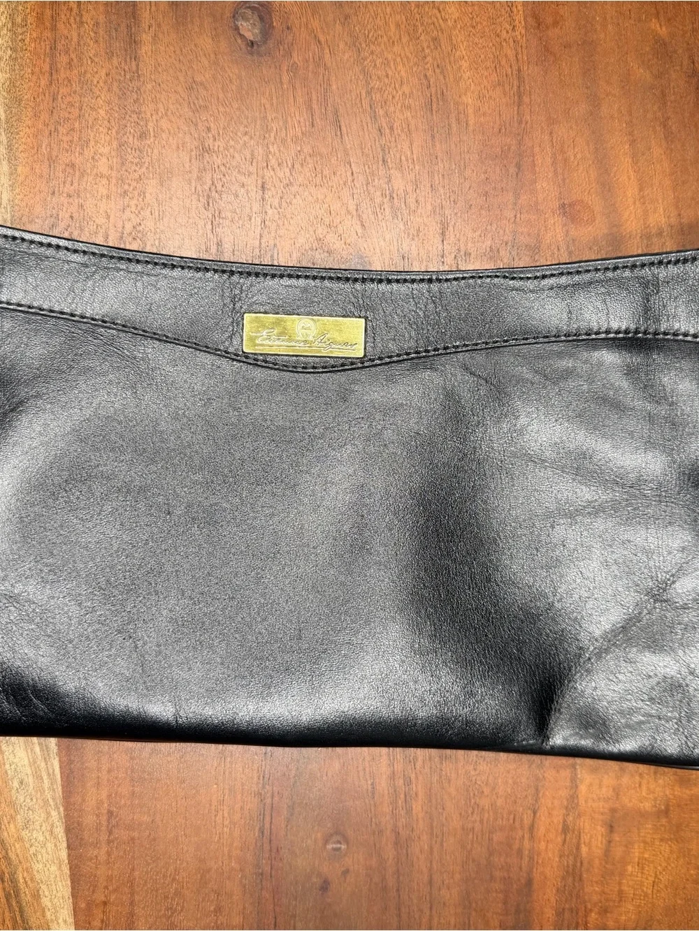 Etienne Aigner Black Leather Clutch